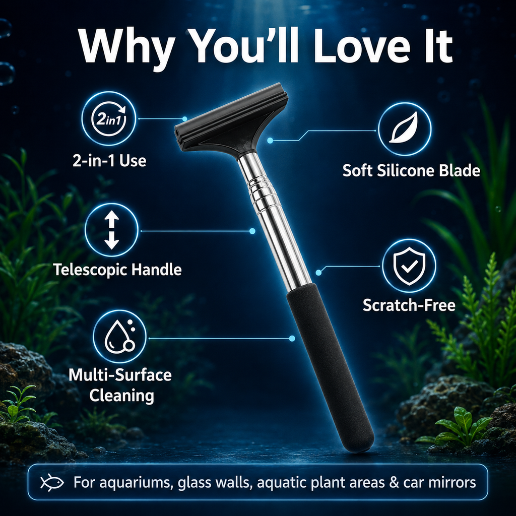 Telescopic Aquarium Algae Scraper & Car Mirror Wiper
