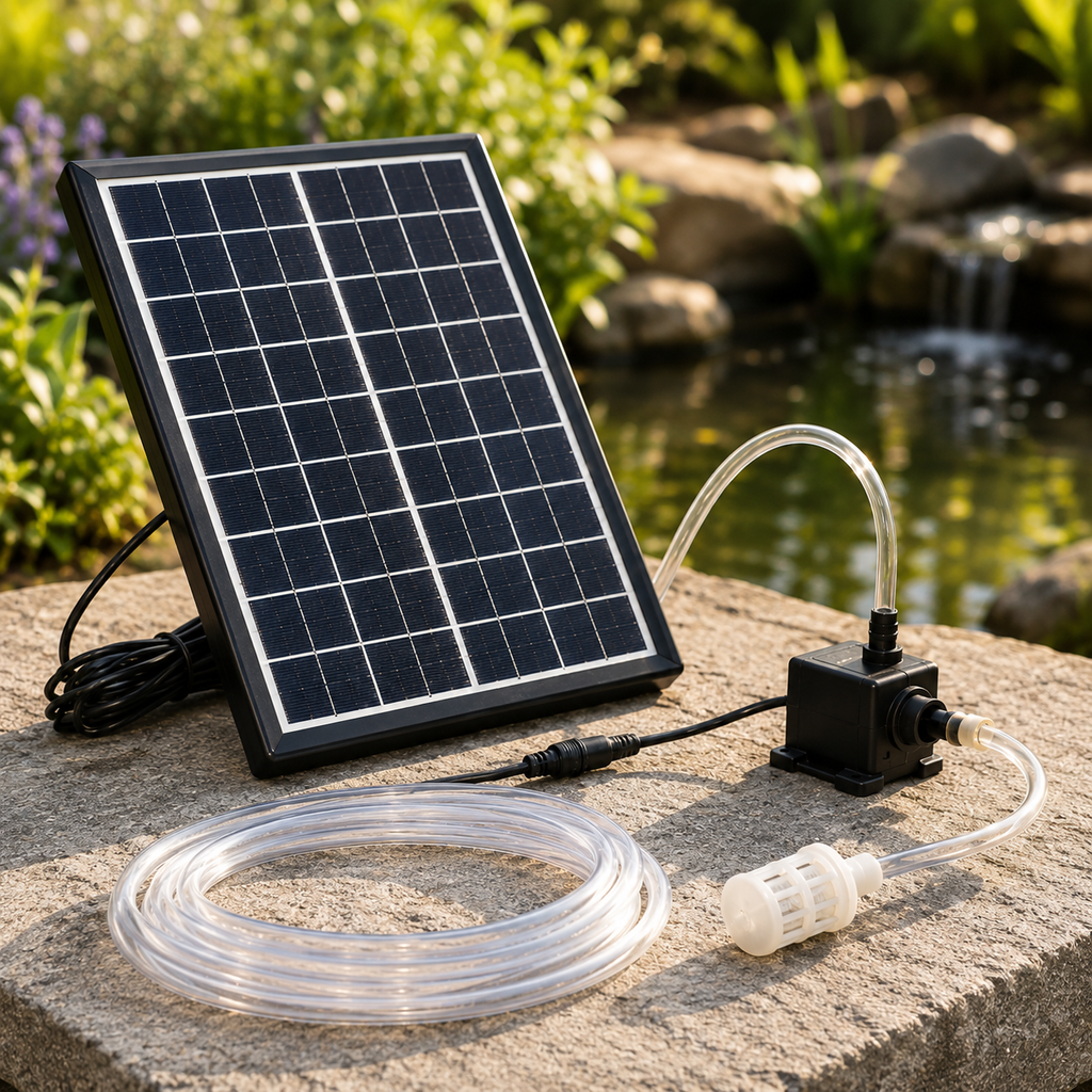 Solar Pond Water Pump 12V – Outdoor Fish Tank & Garden Fountain Circulation Kit