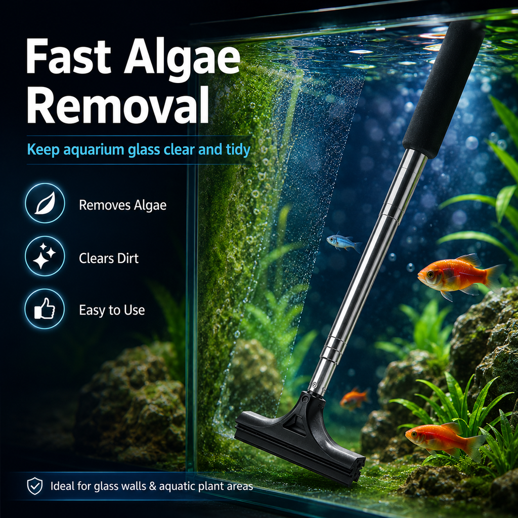 Telescopic Aquarium Algae Scraper & Car Mirror Wiper