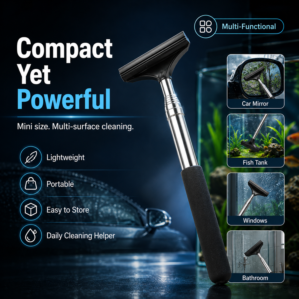 Telescopic Aquarium Algae Scraper & Car Mirror Wiper